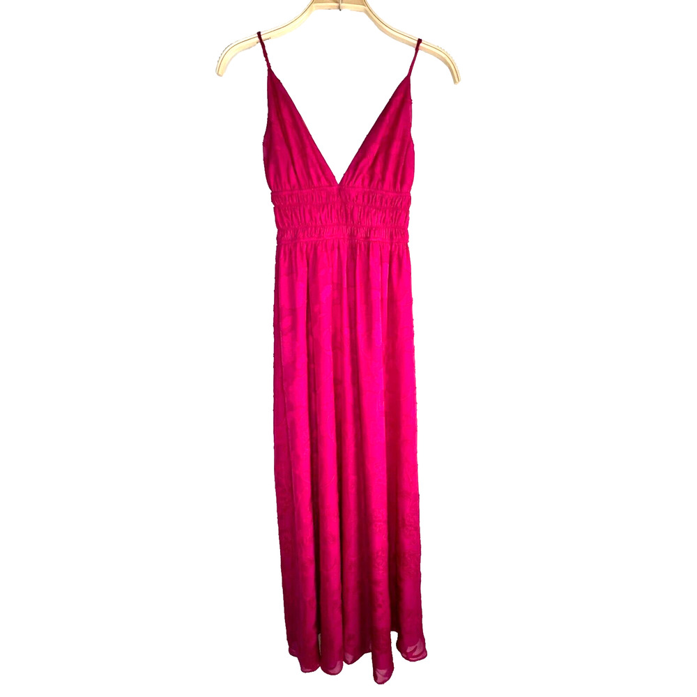 Lulus‎ Splendid Days Pink Floral Burnout Sleeveless Maxi Dress Size XS